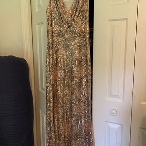 Badgley Mischka Gold & Bronze Gown  Size 4